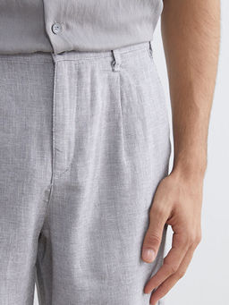 Standart Kal?p Keten Kar???ml? Erkek ?ort