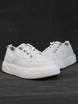 05-SD8-1D WHITE Кроссовки женские (натуральная кожа)