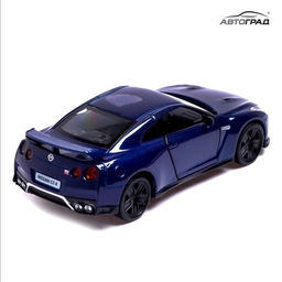 Машина металлическая NISSAN GT-R (R35), 1:32, открываются двери, инерция, цвет синий - Автоград фото 5