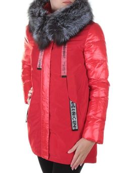 8179 RED Пальто женское с натуральным мехом Jarius - Fashion фото 5