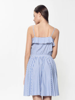 CONTE Ультрамодное платье в полоску на тонких бретелях LPL 911 white-blue - Conte elegant фото 2