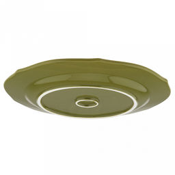 "Русское поле" Тарелка мелкая фарфоровая д250мм, h25мм, волнистый край, фактурный глянец, зеленый, в коробке (Китай)