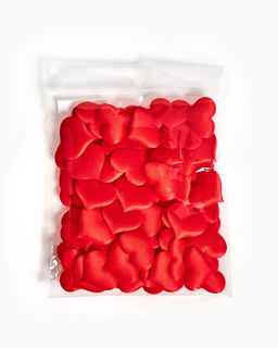 Сердечки декоративные атласные 3.5 см, красные, 100 штук