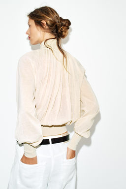 BLUSA FLUIDA PUNTO COMBINADO / Arena - Zara фото 6