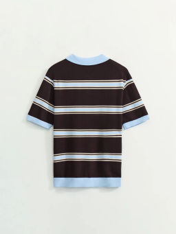 Джемпер поло в полоску / Zarina  фото 9