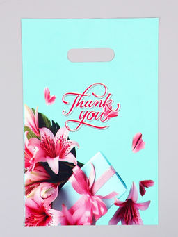 Цена за 50 шт. Пакет полиэтиленовый с вырубной ручкой "Тебе" 20 х 30 см 60 мкм