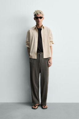 CAMISA RELAXED FIT TEXTURA IRREGULAR / Beige vigor?
