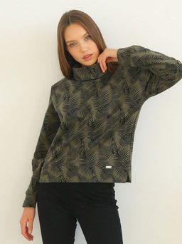 Джемпер женский 122L3 хаки/набивка