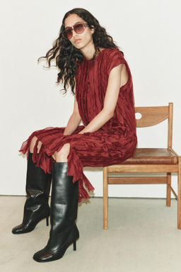 DRESS WITH BEADING AND RUFFLES - Zara фото 5