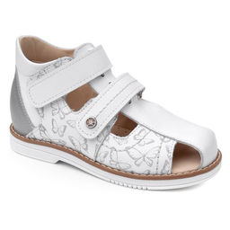 Сандалии детские 26033 кожа, ЛАНДЫШ серебристый/бабочки - Tapiboo фото 5