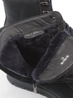 05-AW1002-6M DK. BLUE Ботинки зимние мужские (натуральная кожа, натуральный мех)