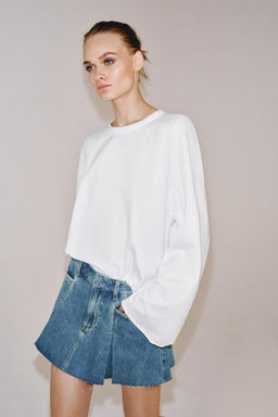 FALDA CORTA DENIM ZW COLLECTION / Azul - Zara фото 2