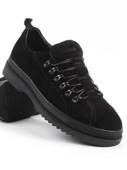 05-1829M-8-328 BLACK Ботинки зимние мужские (натуральная замша, натуральный мех)