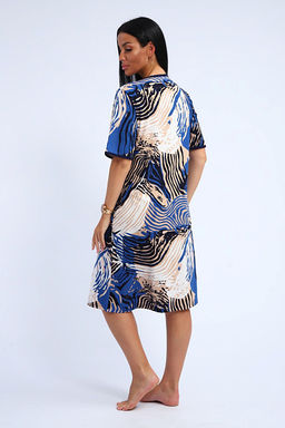 Халат женский на молнии с карманами (01057, синий) - Плиона фото 12