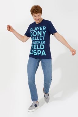 U. S. Polo Assn Мужская темно-синяя футболка с круглым вырезом - U.s. polo assn фото 3