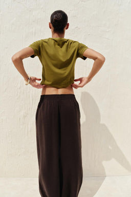 CROPPED STRETCH T-SHIRT - Zara фото 99