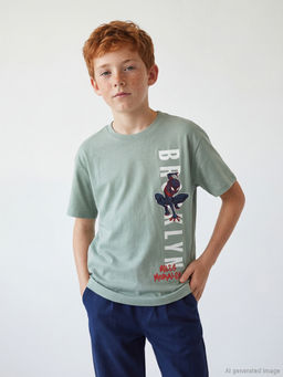 Spider-Man Bask?l? Bisiklet Yaka Erkek ?ocuk Ti??rt