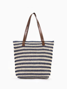 Сумка пляжная на молнии, на подкладке, белая/синяя - Simaland фото 5