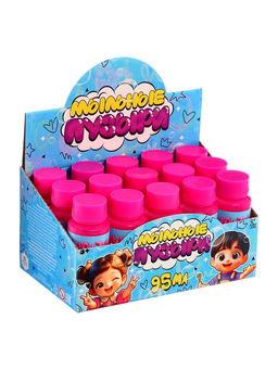 Цена за 15 шт. Мыльные пузыри, 95 мл., цвет розовый