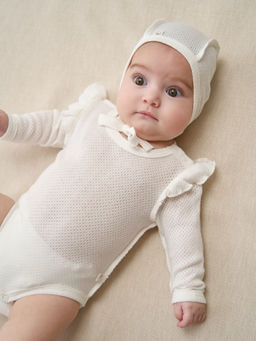 Боди с крылышками "Молоко" из ажурного хлопка 0+