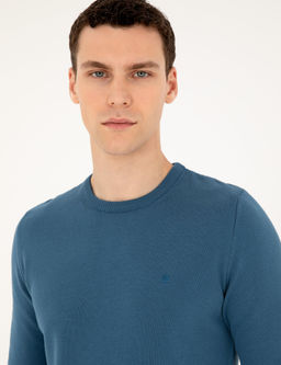 Kobalt Slim Fit Bisiklet Yaka Basic Triko Kazak - Pierre cardin фото 2