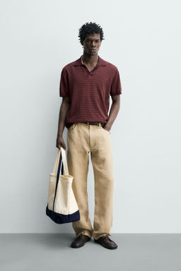 POLO PUNTO JACQUARD RAYAS / Granate