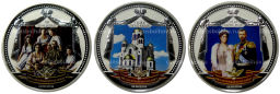 Набор из 3 монет 2 доллара 2009 года Фиджи Последняя Русская царская семья (в подарочной коробке)