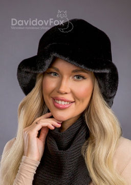 шапка Шляпка экомех волна блэк - Davidovfox фото 2