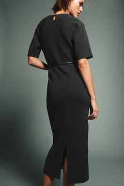 VESTIDO MIDI CINTUR?N / Gris - Zara фото 3