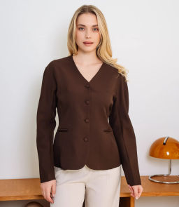 Жакет #КТ2905 (1), тёмно-коричневый