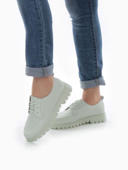 03-PDD161-3 LT. GREEN Полуботинки женские (натуральная кожа)