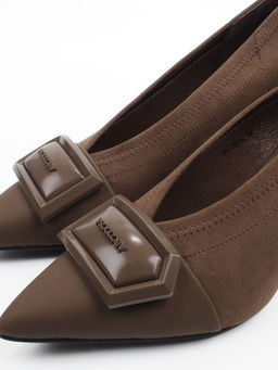 06-P1-7539 KHAKI Туфли женские (натуральная кожа, текстиль)