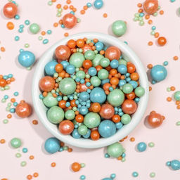 Посыпка кондитерская Жемчуг, изумруд, бирюза, персик, 50 г - Simaland фото 2