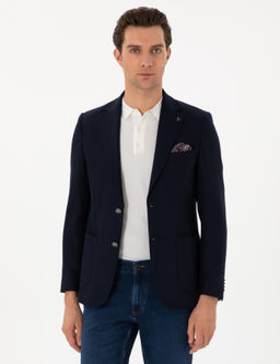 Пиджак Cacharel Slim Fit темно-синий шерстяной