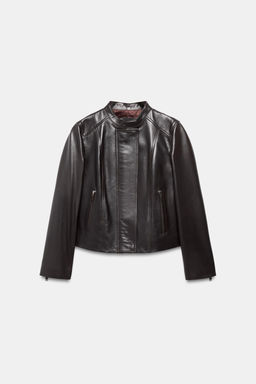 CHAQUETA PIEL 100% ZW COLLECTION LIMITED EDITION / Marr?n oscuro - Zara фото 7