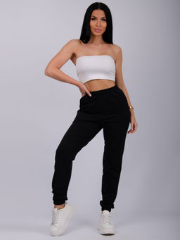 Джоггеры "Селена 2" чёрные, футер 2-х нитка начес