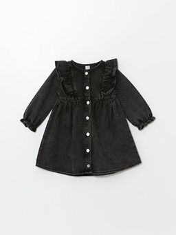 Basic Uzun Kollu K?z Bebek Jean Elbise