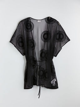 ?al Yaka Dantel Nak??l? Kad?n Plaj Elbisesi