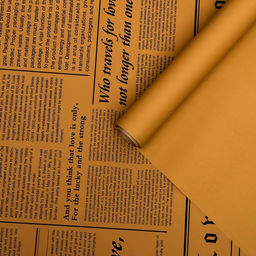 Плёнка матовая двухсторонняя "Газета на крафте" крафт, 0,58 х 10 м