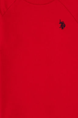 Erkek _ocuk K_rm_z_ Basic Bisiklet Yaka Sweatshirt - U.s. polo assn фото 3