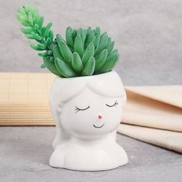 Кашпо 8х7x11 см Спящяя девочка / WN13 /уп 100/ белое - Галеонтрейд фото 3