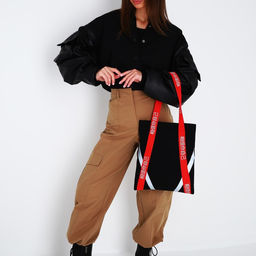 Сумка шопер Верь в себя, 35 х 30 см, с подкладом, на кнопке, черный