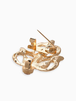 Зажим для кардигана «Ажур. Цветы», цвет золотой в золоте