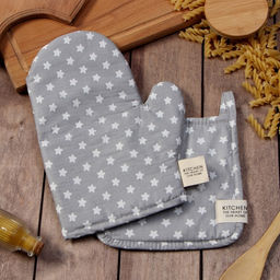 Набор кух. Этель Звёзды: варежка 20х28 см, прихватка 19х19 см, 80% хл, 20% пэ
