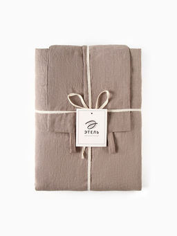 Шторы для кухни Этель Woody 135×180 см-2 шт., подхваты 2 шт., лен 100%,190 г/м²