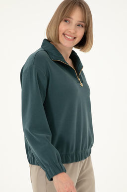 Женский темно-зеленый свитшот Неожиданная скидка в корзине - U.s. polo assn фото 3