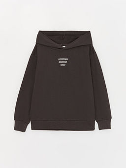 Rahat Kal?p Bask?l? Erkek ?ocuk Hoodie