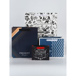 Пакеты подарочные ламинированные, двухсторонние, упаковка, Мужчины с Марса 12?15?5.5 см ? 40?31?11.5 см