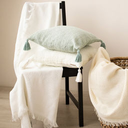Наволочка декоративная с кисточками SL Home TASSEL, 45×45 см, оливковая