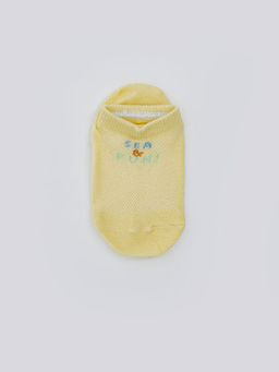 Bask?l? Erkek Bebek Patik ?orap 5li